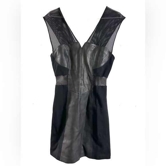 Veda Little Black Leather Dress M - Picture 1 of 11